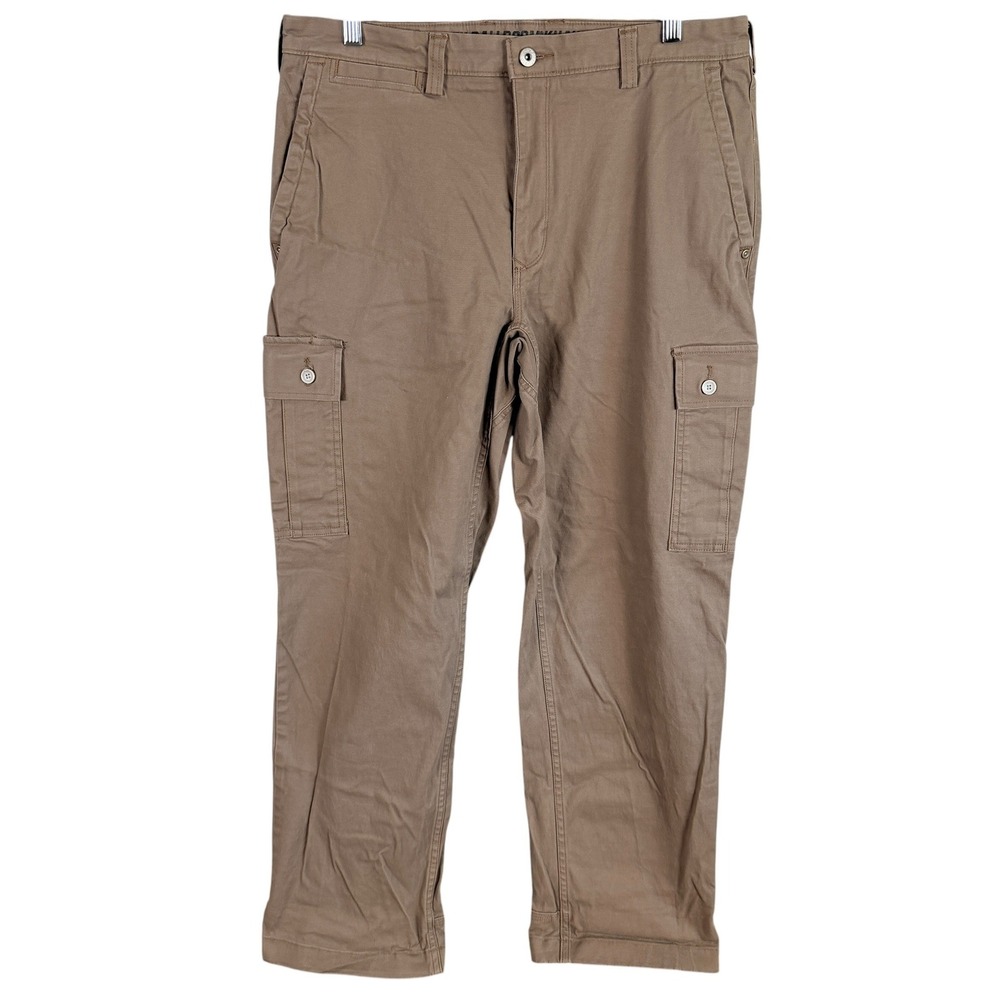 Duluth Flex Ballroom Khakis Cargo Pants Men 34x30 Brown Relaxed Fit Stretch read